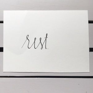 “Rest” Christian Handwritten Wall Art